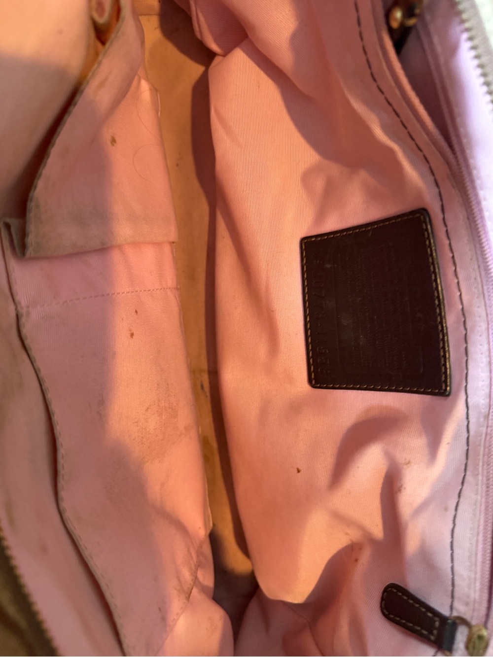 Coach Olive and Brown Signature Satchel with Turn-Lock - Picture 5 of 8